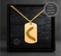 Millipede Engraved Tag Necklace - Custom Personalised Message Option - Unisex - Stainless Steel Polished Or Gold Plated product logo