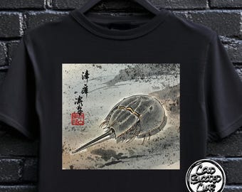 Japanische Kunst Hufeisenkrebs T-Shirt - Einzigartiges Unisex Geschenk für Meeresliebhaber