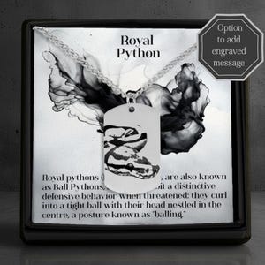 Royal Python Necklace - Ball Python Jewellery - Stainless Steel 18k Gold Plated Medium Chain