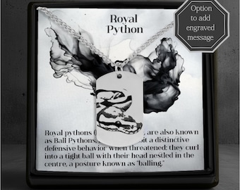 Royal Python-ketting - sieraden balpython - roestvrijstalen 18k vergulde middellange ketting