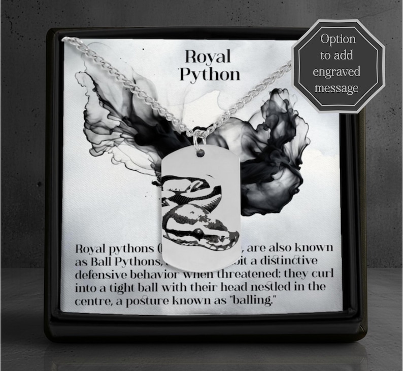 Royal Python Halskette - Ball Python Schmuck - Edelstahl 18k Vergoldete Mittlere Kette Bild 1
