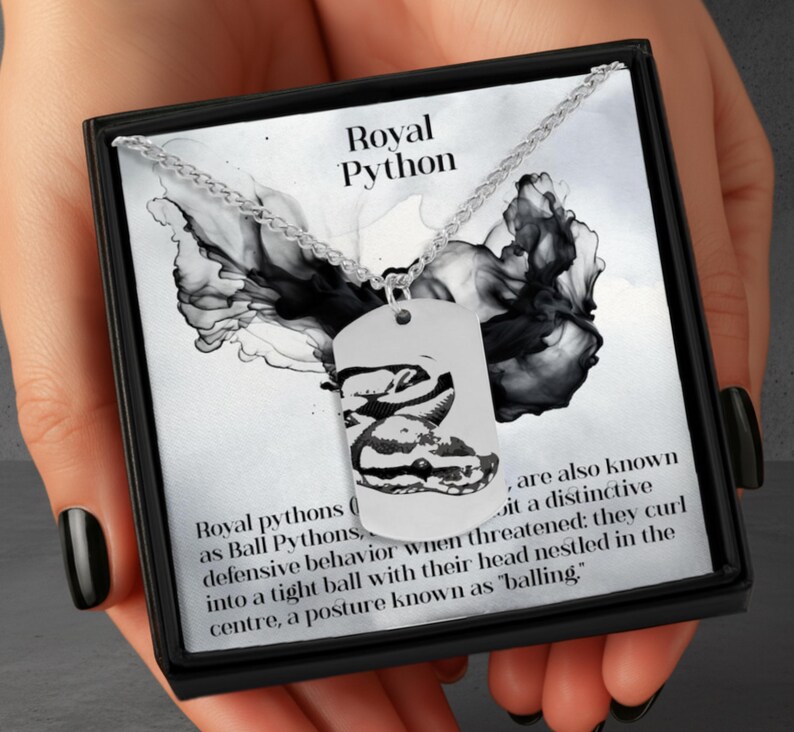 Royal Python Halskette - Ball Python Schmuck - Edelstahl 18k Vergoldete Mittlere Kette Bild 6
