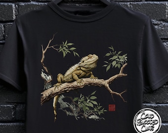 Bearded Dragon T-Shirt – Lizard Art Tee – Reptile Lover Gift – Shirt for Herpers – Nature Style Reptile Shirt