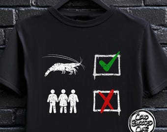 Garnelen Ja, Menschen Nein T-Shirt - Krebstier Humor für Introverts - Lustiges Tee