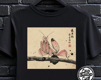 Rosa Orchidee T-Shirt | Einzigartiges Gottesanbeterin Tee | Käfer Geschenk