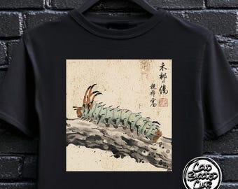 Hickory gehörnte Teufel Raupe T-Shirt | Unisex Bug Grafik-T-Shirt | Natur-Liebhaber-Geschenk