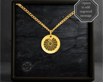 Isopod Gravur Münze Halskette - Individuell angefertigte Nachricht Option - Edelstahl Poliert Oder 18K Vergoldet
