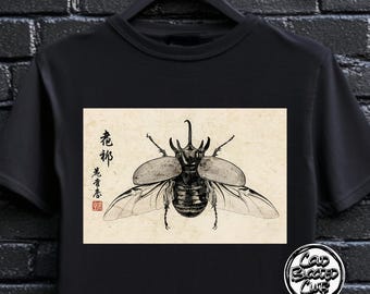 Skalbagge-T-shirt | Japansk konst insekt-T-shirt | Unik insektälskare-gåva