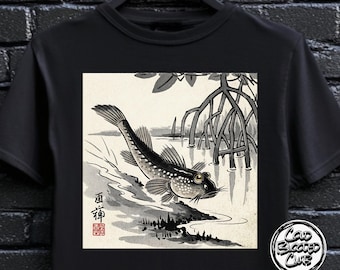 Japansk konst-T-shirt för Ukiyo-e-män - Unisex vintage-T-shirt - Estetisk grafisk gåva