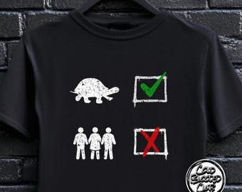 Lustiges Schildkröten-Liebhaber-T-Shirt - Reptil ja, Menschen nein - Herpetologie-Humor-T-Shirt für Introvertierte und die Antisozialen