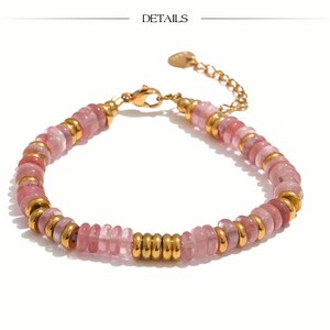 Colorful Beaded Bracelet for Women – Gold Accents | Rainbow Resin Beads | Adjustable Handmade Gift – Boho Trendy Jewelry Stackable