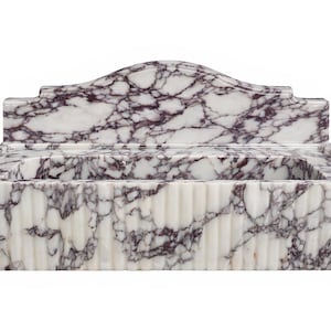 Special Order for Rob, Fluted Calacatta Viola Marble Wall Mount Sink with Backsplash