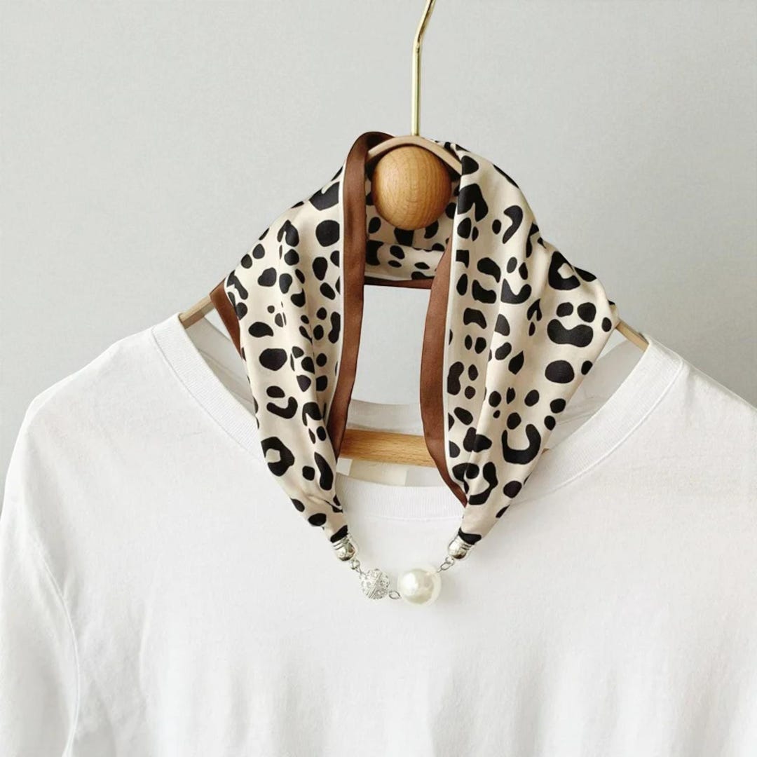 Magnetic Short Scarf – Silk-effect Polyester Fashion Accessory - Etsy UK