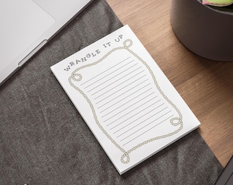 Western Cowboy Post-it® Notes | Wrangle It Up To-Do List | Farmhouse Sticky Note Pad | Cowgirl Gift | 4x6 Lined Notepad