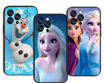 Funda para teléfono con diseño de fantasía de Elsa Frozen: funda protectora de TPU/silicona para iPhone, Samsung y Google Pixel.