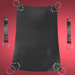 Luxury Leather Bondage Sling - Heavy Duty Sex Swing with Adjustable Stirrups