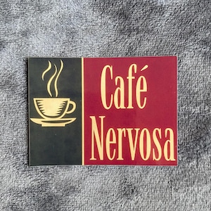 Café Nervosa Glossy Sticker - Frasier Inspired Fan Art