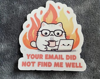 Grappige sticker kantoorkat: ik werd niet goed gevonden met je e-mailadres