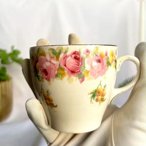 Vintage Mix and Match Teacup and Saucer Set: Royal Doulton & Swinnertons English China (1930s,40s)