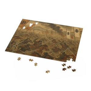 Puzzle, Japanese Battle, 120, 252, 500-Piece Jigsaw, Samurai Gift, Historical Art, Fun Family Activity