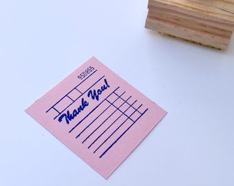 Thank you check rubber stamp vintage 50's check snailmail lover penpal gift bullet journaling scrapbook envelope package hobonchi cute decor
