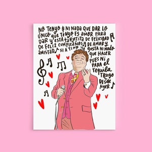 Juan Gabriel lindo cartão de feliz aniversário, Juanga, feliz cumpleaños, cartão espanhol engraçado, cantor pop mexicano el divo de juárez, aniversário dela ele