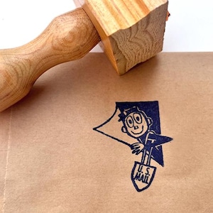 Herr Zip auf einer Ecke niedlich Gummistempel für snail mail vintage Porto Brief Schriftsteller Liebhaber Penpal Geschenk Scrapbook Bullet Journal Umschlagdeko