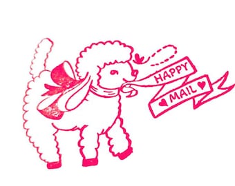 Happy Mail rubber stamp snail mail lover penpal gift bullet journaling scrapbook envelope package wrapping paper decor DIY cards kitsch love