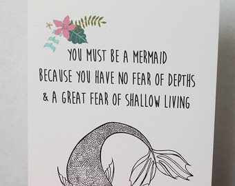 Mermaid Card for a special Friend Valentine's Greeting for a best friend