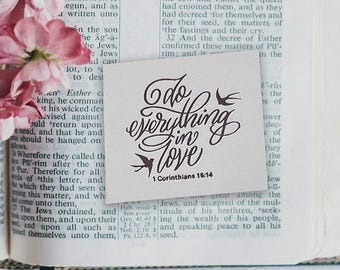 Do everything with love bible verse rubber stamp religious gift prayer inspirational Jesus Scripture Christian bible group Catholic