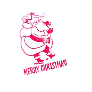 Sello de goma de Papá Noel con texto "Feliz Navidad", bonito papel de regalo navideño, paquete de decoración, bricolaje, planificador hobonchi, herramienta para álbumes de recortes, regalo navideño
