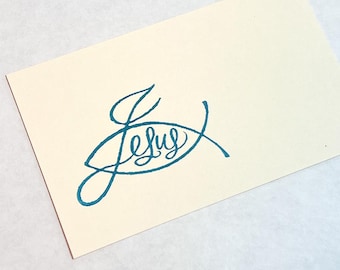 Ichthys fish christian symbol rubber stamp cute religious pastor preacher gift prayer inspirational Jesus Scripture Catholic Baptist bible