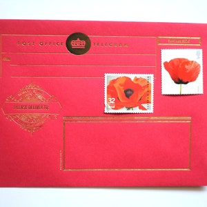 Creative snail mail luxury set Sobres de telegrama en color rojos, negros y en color kraft hermosos para escribir cartas