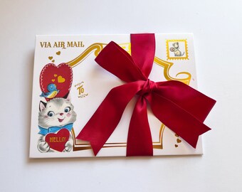 Tarjeta de Gracias bonita con gatitos para novias, para niños, super bonita, para amantes de lo vintage y kitsch