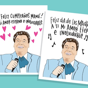 Juan Gabriel Mother happy birthday card, Juanga feliz cumpleaños Mothers day card funny Mexican mom birthday gift mother spanish card