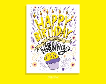 Nibling Happy Birthday Pronouns matter LGBTQ card Beautiful You are amazing be strong RuPaul glamazon you are special card Non Binary Cards