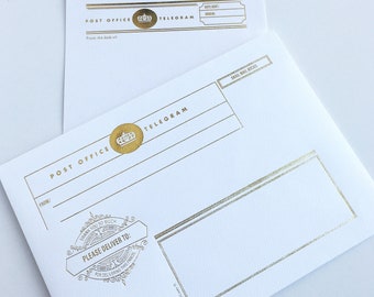 White gorgeous Stationery Letter Set with gold foil A7 Envelopes and writing sheets Perfect gift for snail mail lovers