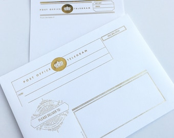 White gorgeous Stationery Letter Set with gold foil A7 Envelopes and writing sheets Perfect gift for snail mail lovers