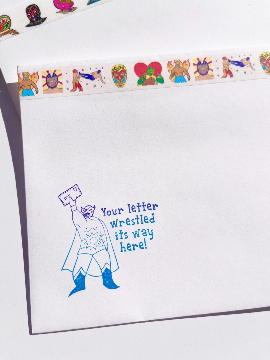 Luchador Rubber Stamp Cute Bullet Journaling Envelope Decor ...
