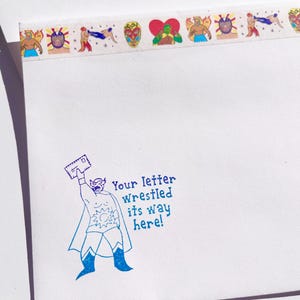 Luchador Stempelgummi süßer Kugel Journaling Umschlag Dekor Scrapbooking Post Penpal Lieferungen snailmail Geschenk Briefwerkzeug mexikanischer Wrestler