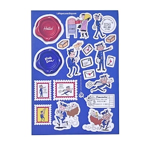 Sticker Mr Zip, feuille A6 parfaite pour un cadeau de correspondance avec un escargot