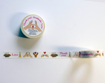 Thanksgiving gift gratitude thank you love washi tape journaling scrapbooking glittery sparkly tape snail mail decor cute wedding thank you