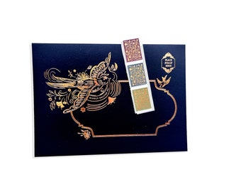 Svartguld brevpapper, Telegram, Brevvänsbrevpapper, Brevskrivande brevpapper, Retro skrivpapper, Snigelpostpapper, Brevskrivande present