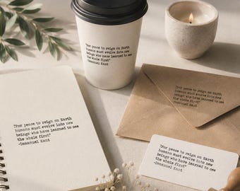 For peace to reign on earth quote Rubber stamp intellectual gift deep thoughts christmas religious spiritual awareness gift
