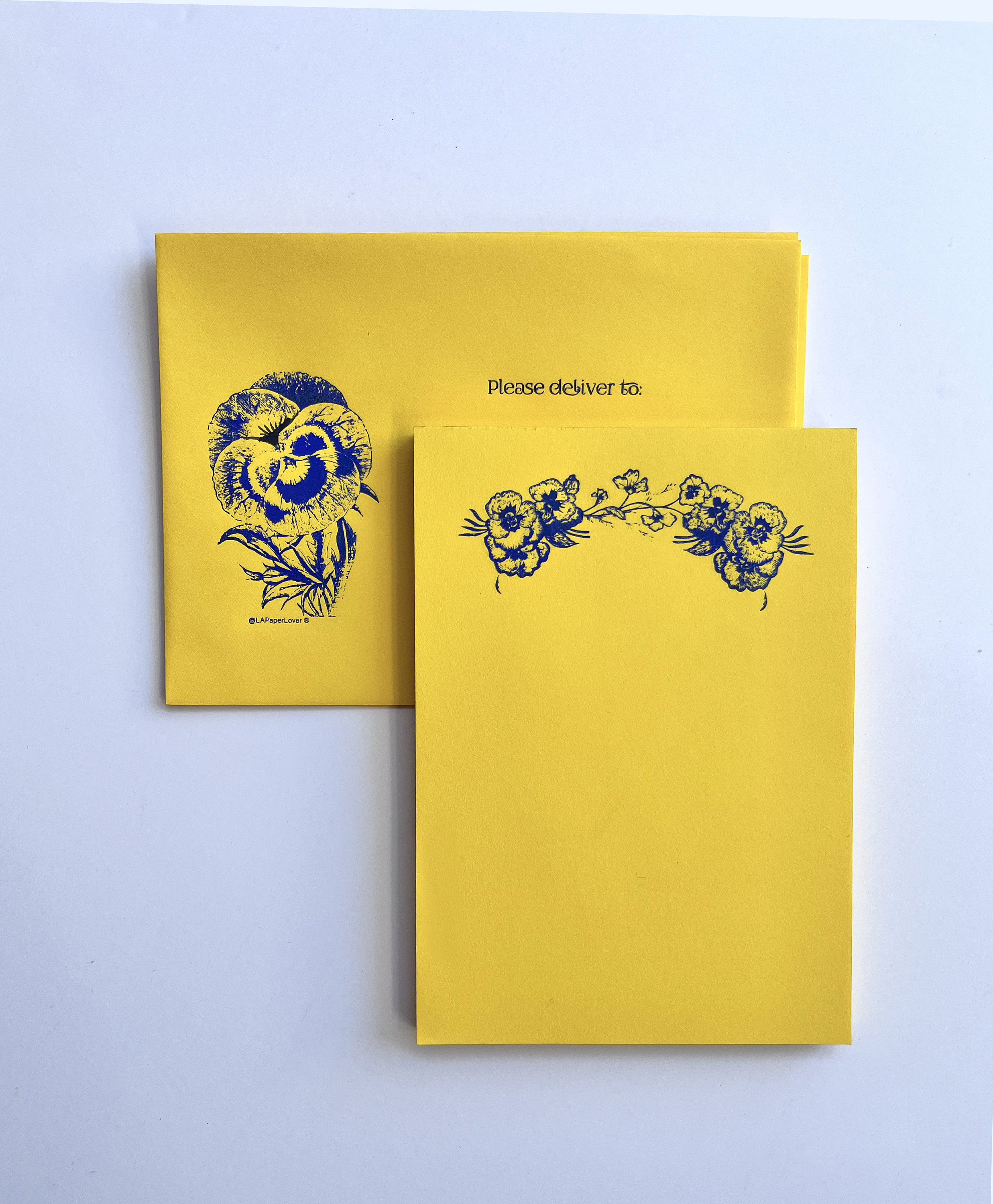 Yellow Floral Beautiful Notepad 70 Letter Writing Sheets Each One Has ...