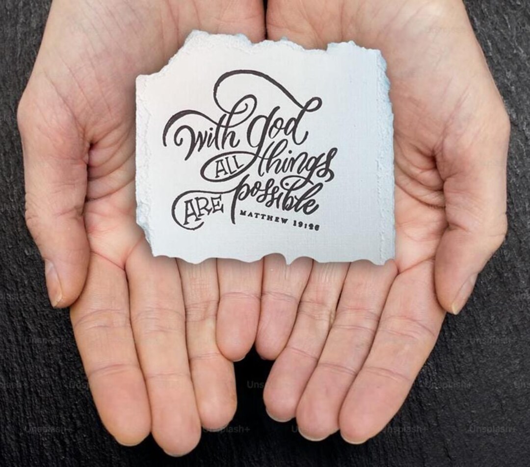 Rubber Stamp With God All Things Are Possible Bible Verse Cute ...