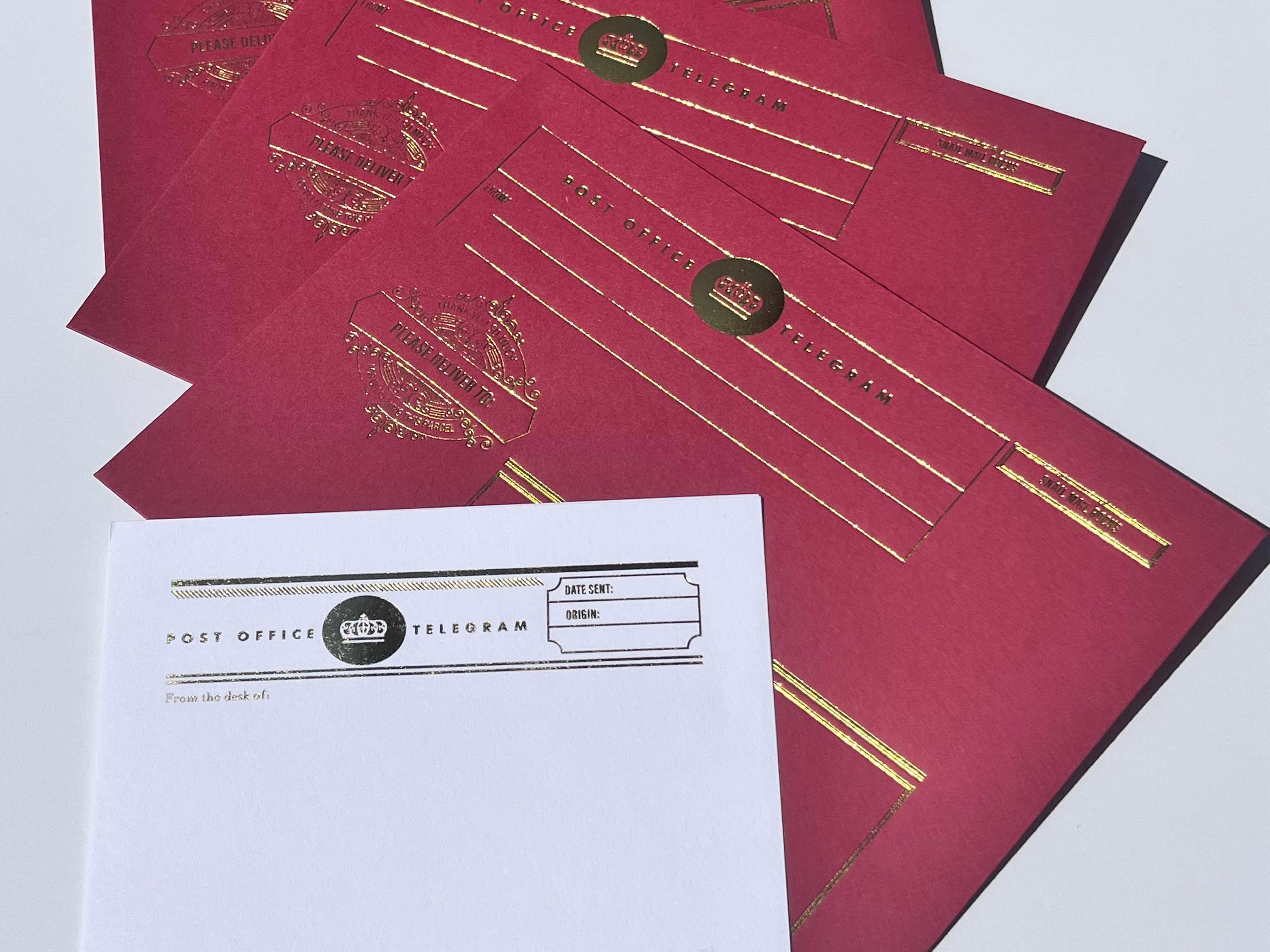 Red Brick Stationery Letter Set With Gold Details A7 Envelopes ...