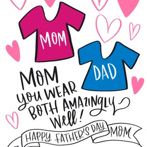 Mamma Biglietto d'auguri per la festa del papà felice / Madre single femminista / Mamma raddoppi come papà e un biglietto d'auguri per la festa del papà gay LGTB