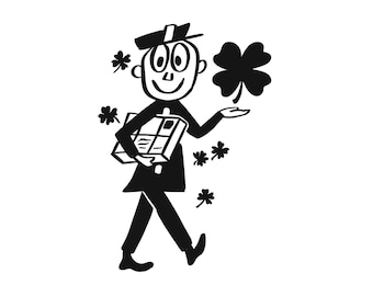 Mr Zip St Patty rubber stamp shamrock Irish holiday bullet journaling scrapbooking greeting card wrapping paper gift decor snailmail lover