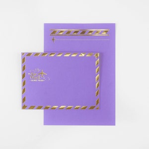 Creative snail mail luxury set Sobres de por avión en color amarillo con dorado